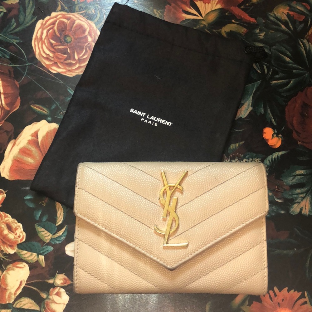 YSL leather compact wallet